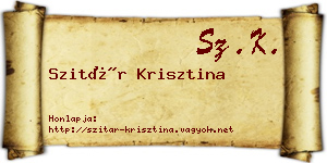 Szitár Krisztina névjegykártya