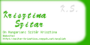 krisztina szitar business card